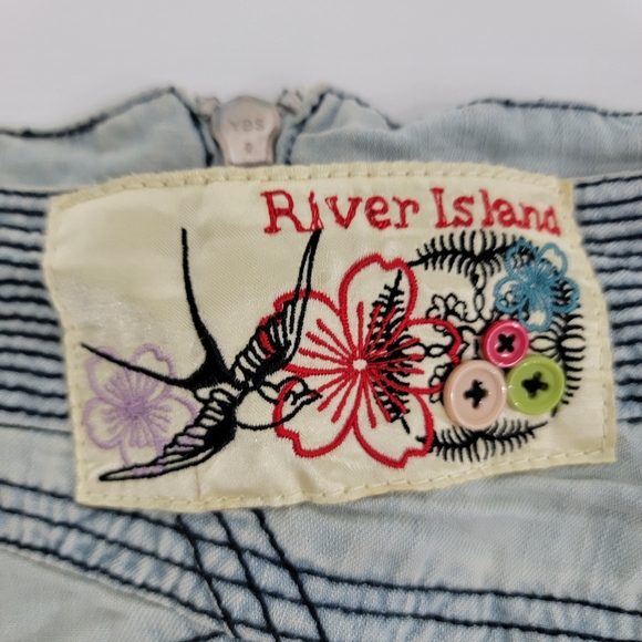 River Island Mini Jean Skirt Sz - Picture 5 of 7